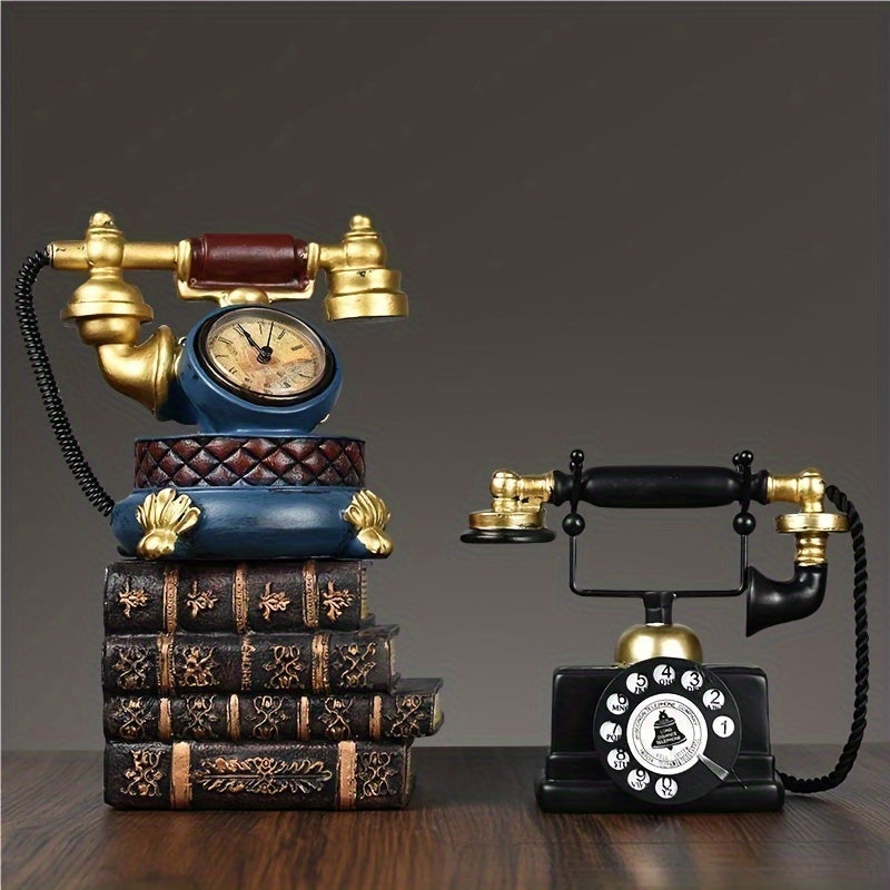 Old Retro Telephone Ornaments Cafe Bar Store Window Decorations Home Desktop Resin Crafts