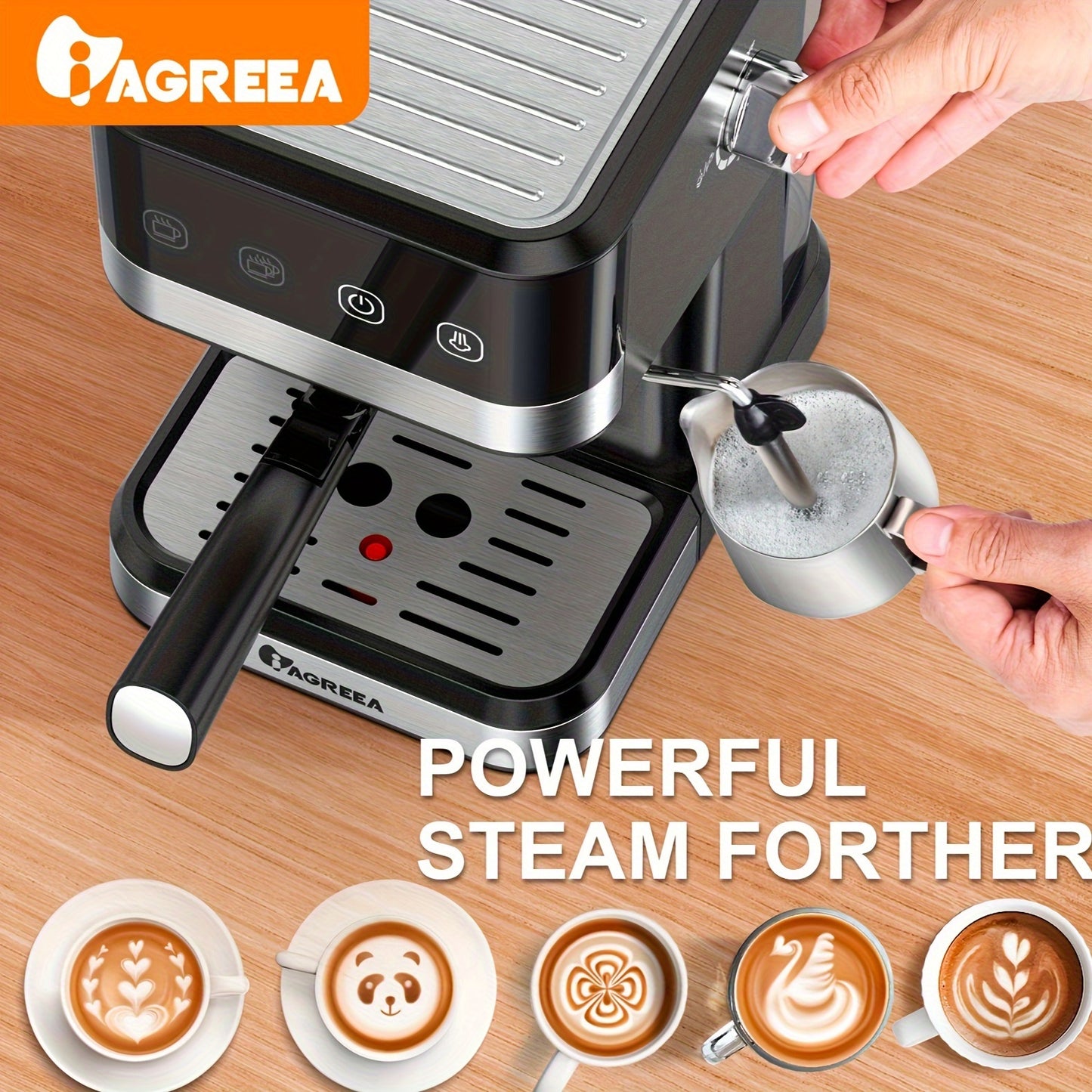 IAGREEA Espresso Machine With Milk Frothing