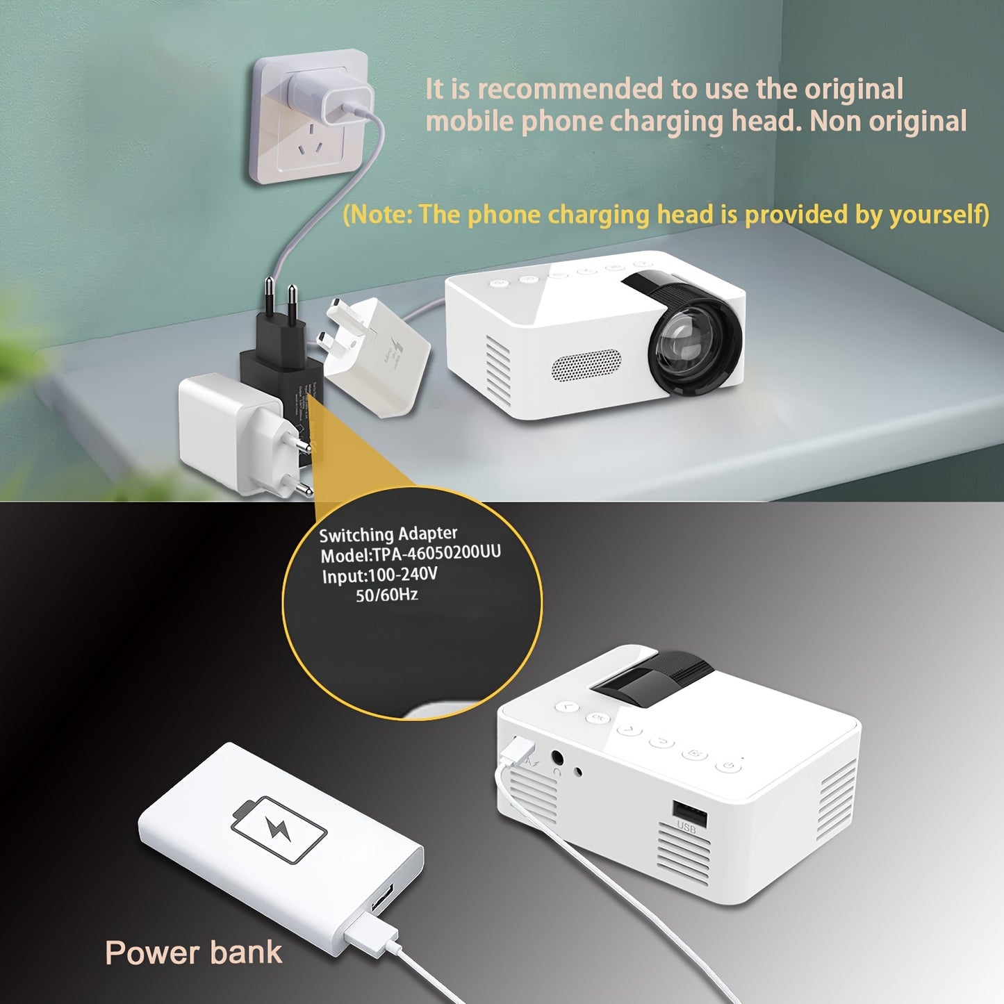 HD Mini Projector Portable LED WIF Wireless Projector For Smartphones For IPhone Android