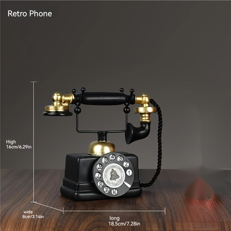 Old Retro Telephone Ornaments Cafe Bar Store Window Decorations Home Desktop Resin Crafts