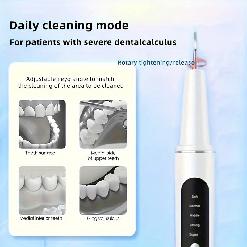 Automatic Tartar Removal With LED Light, 5 Modes Teeth Cleaning, Rechargeable Teeth Cleaning Kit