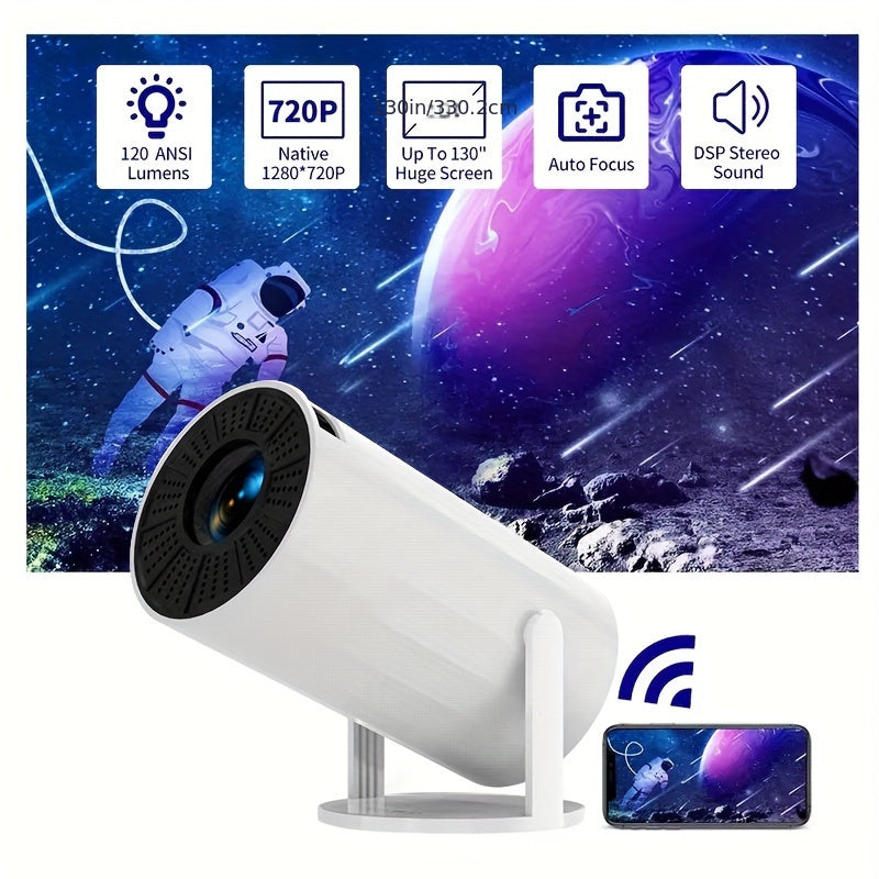 Araso Projector, Mini Projector 4K For Android 11.01080P 720 P 200ANSI Portable Wireless Home Outdoor Cinema 180° Projection Angle Adjustable