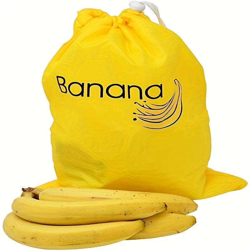 1pc Banana Storage Bag, Reusable Vegetable Fruit Bags, Salad Sack, Refrigerator Storage Bag With Drawstrings, Prevent Ripening, Home Kitchen Supplies