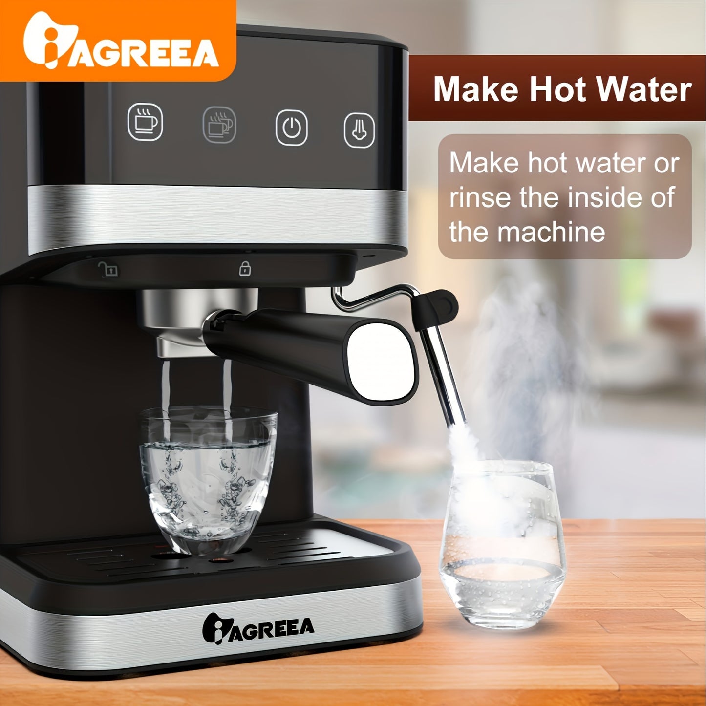 IAGREEA Espresso Machine With Milk Frothing