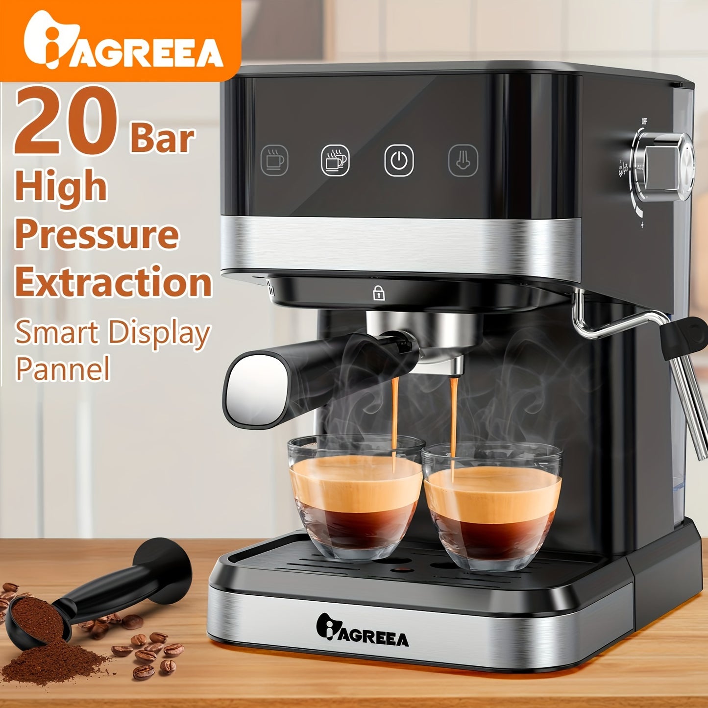 IAGREEA Espresso Machine With Milk Frothing