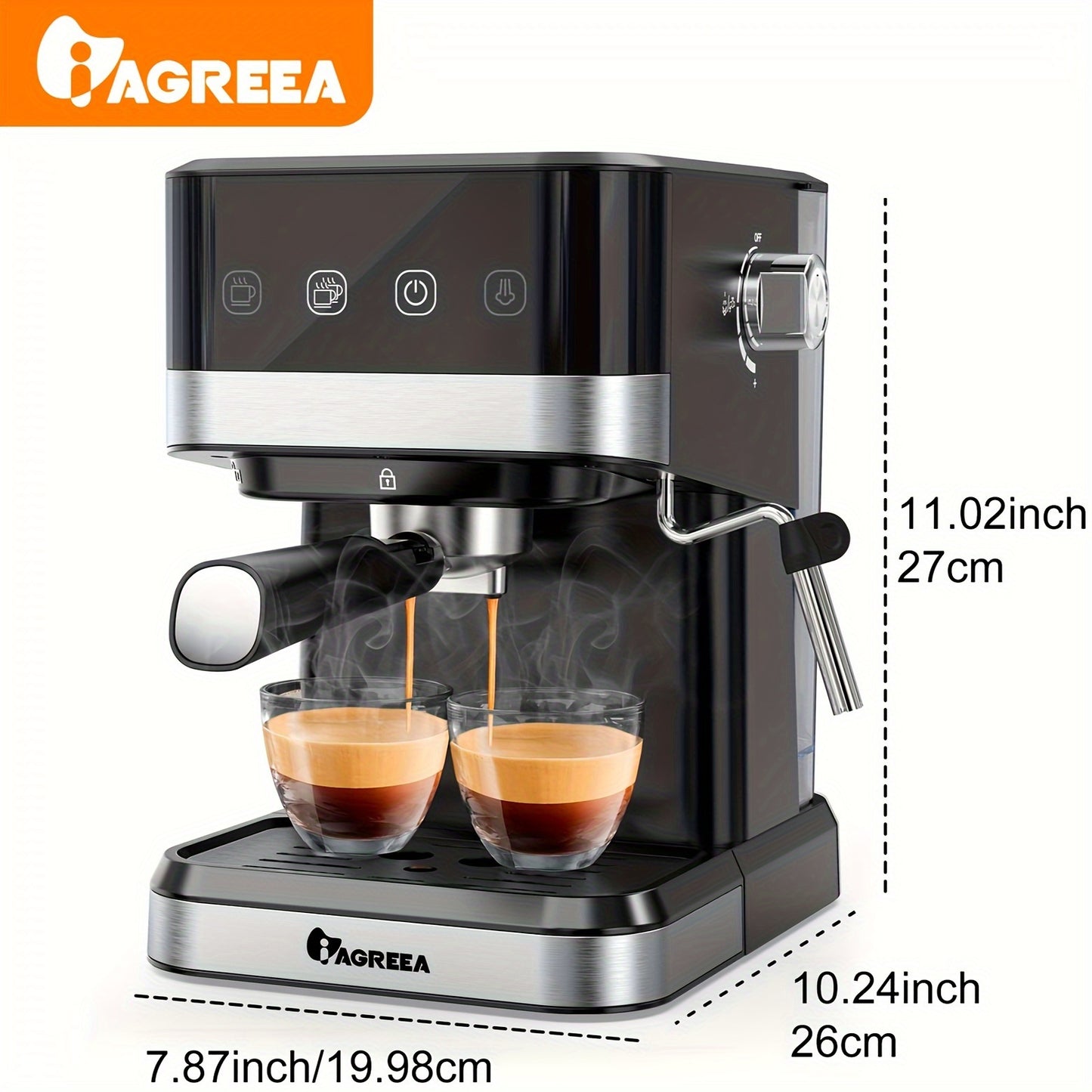 IAGREEA Espresso Machine With Milk Frothing