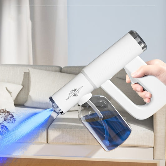 K12 Professional Nano Spray Gun Disinfectant Fogger Machine: Rechargeable Atomizer & Cordless Handheld Nano Steam Gun With Blue Light For Touchless Sanitization