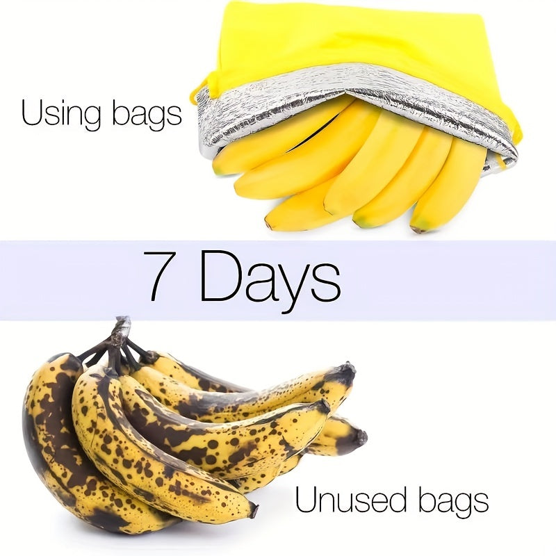 1pc Banana Storage Bag, Reusable Vegetable Fruit Bags, Salad Sack, Refrigerator Storage Bag With Drawstrings, Prevent Ripening, Home Kitchen Supplies