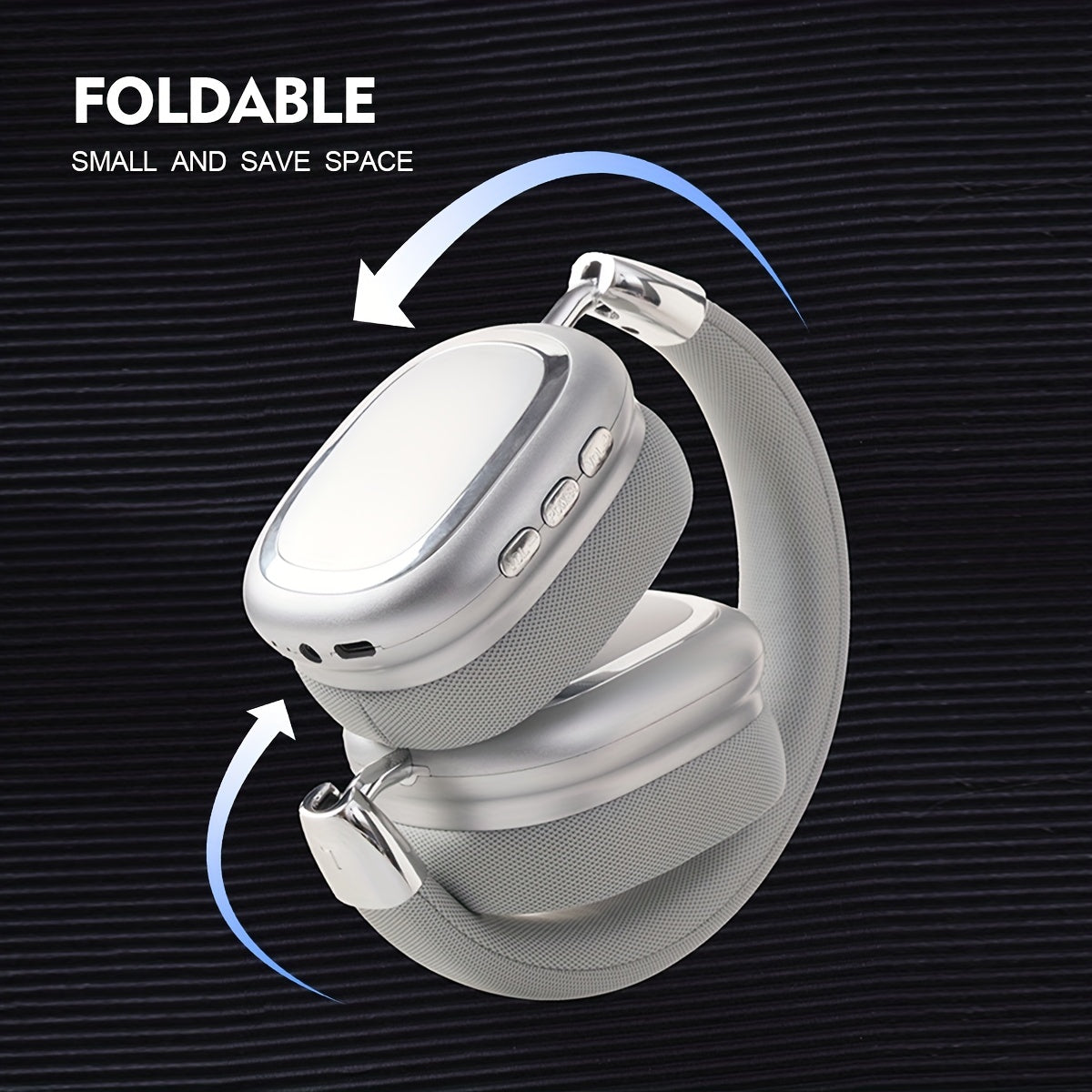 Ear-mounted Wireless Headset Folding Soundproof Metal Texture Headphone