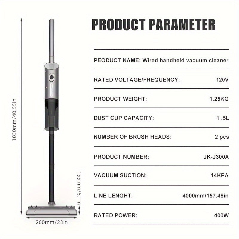 1pc 14000Pa Handhold Stick Vacuum Cleaner