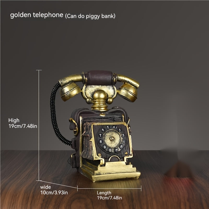 Old Retro Telephone Ornaments Cafe Bar Store Window Decorations Home Desktop Resin Crafts