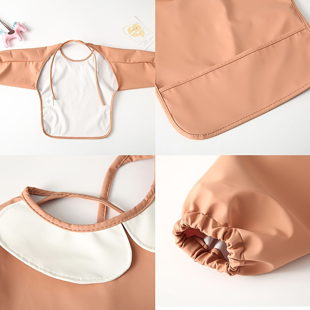 Cute Long-sleeved Bib, Feeding Apron Bib