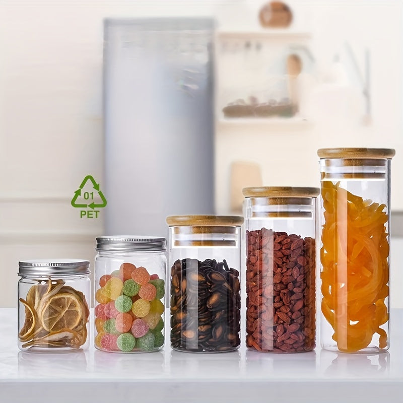 6pcs Plastic Candy Jars, Sealed Jars Retail Storage