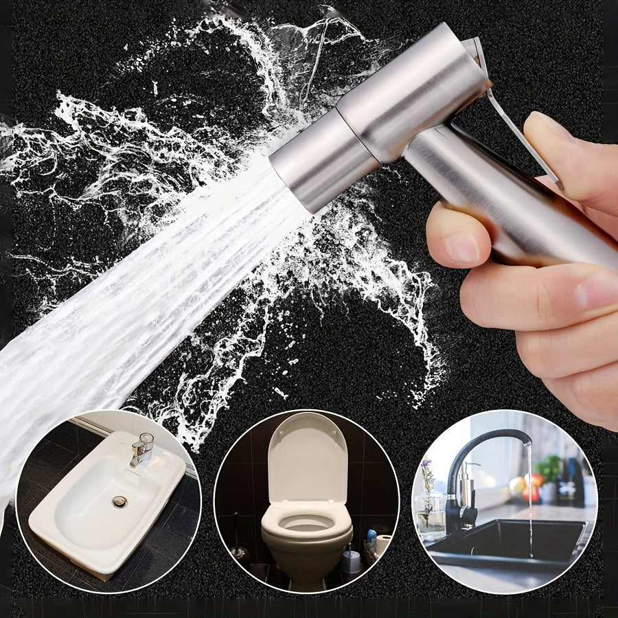 1pc Handheld 304 Stainless Steel Toilet Bidet Faucet Sprayer, Toilet Body Wash Handheld Shower, Bidet Sprayers, High Pressure Flush Water Spray Faucet, Home Essential