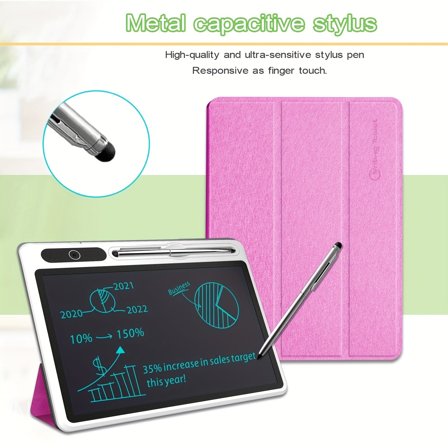 InnoreBorat LCD Notebook - Unleash Your Creativity with Digital Drawing Pad & Faux Leather Case!