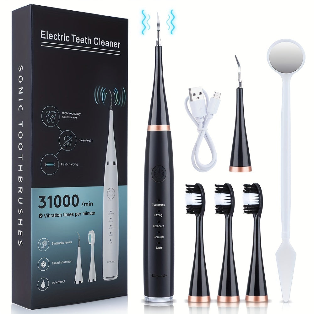 Rechargeable 3-in-1 Electric Toothbrush Set: Electric Tooth Cleaner To Brighten Your Smile At Home And On The Go!