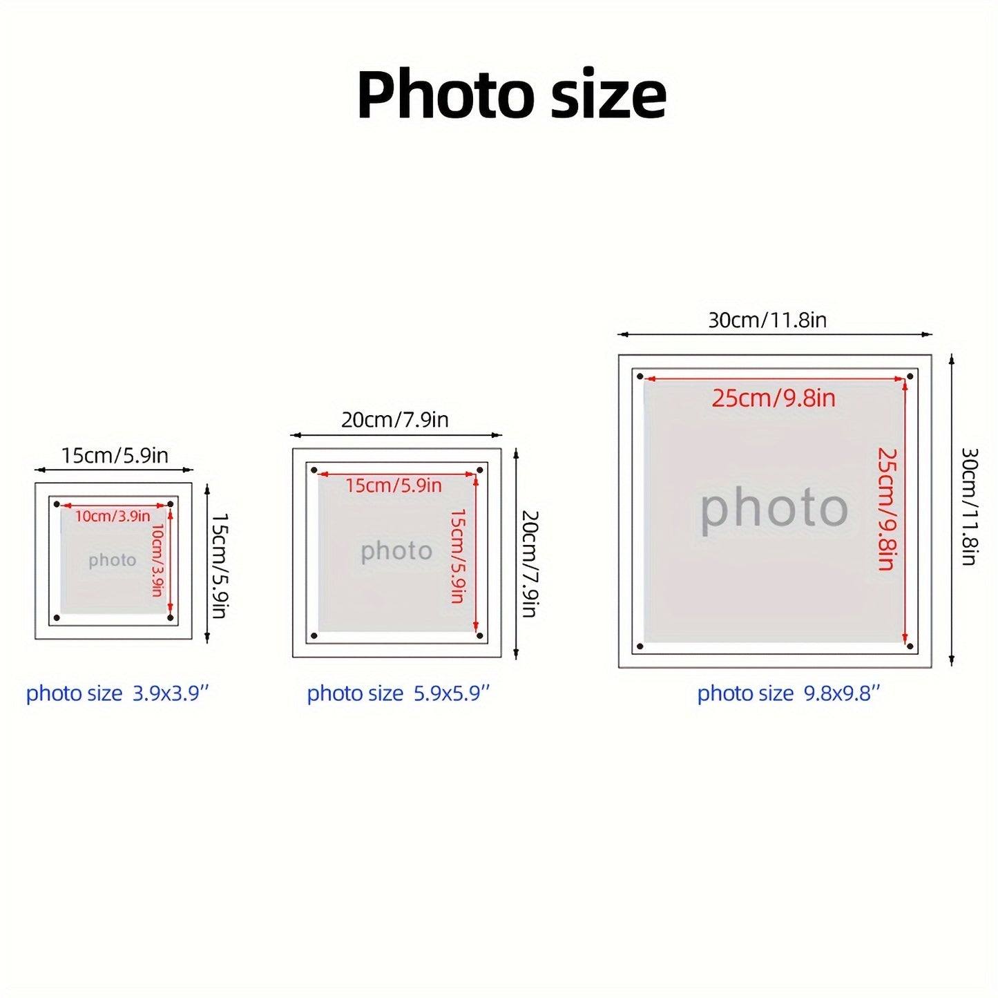 1pc Acrylic Photo Frame, 9.8x9.8'' Square Picture Frame