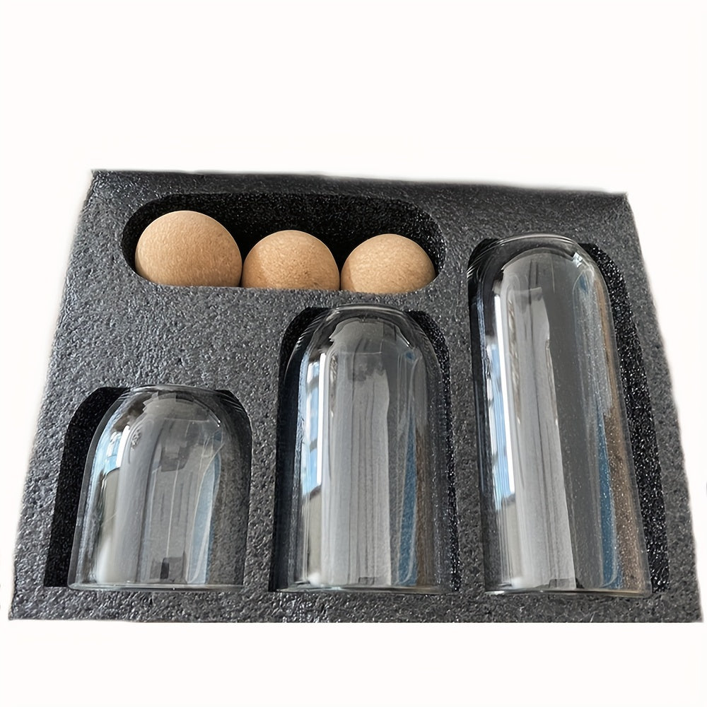 Set Of 3, Glass Food Storage Canister With Airtight Cork Lid