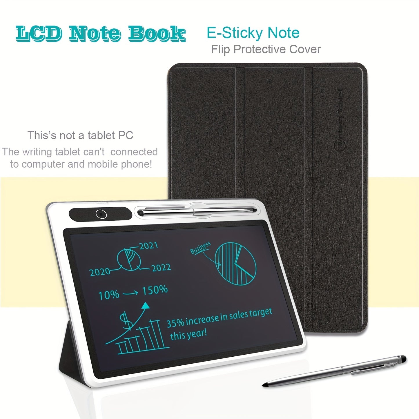 InnoreBorat LCD Notebook - Unleash Your Creativity with Digital Drawing Pad & Faux Leather Case!