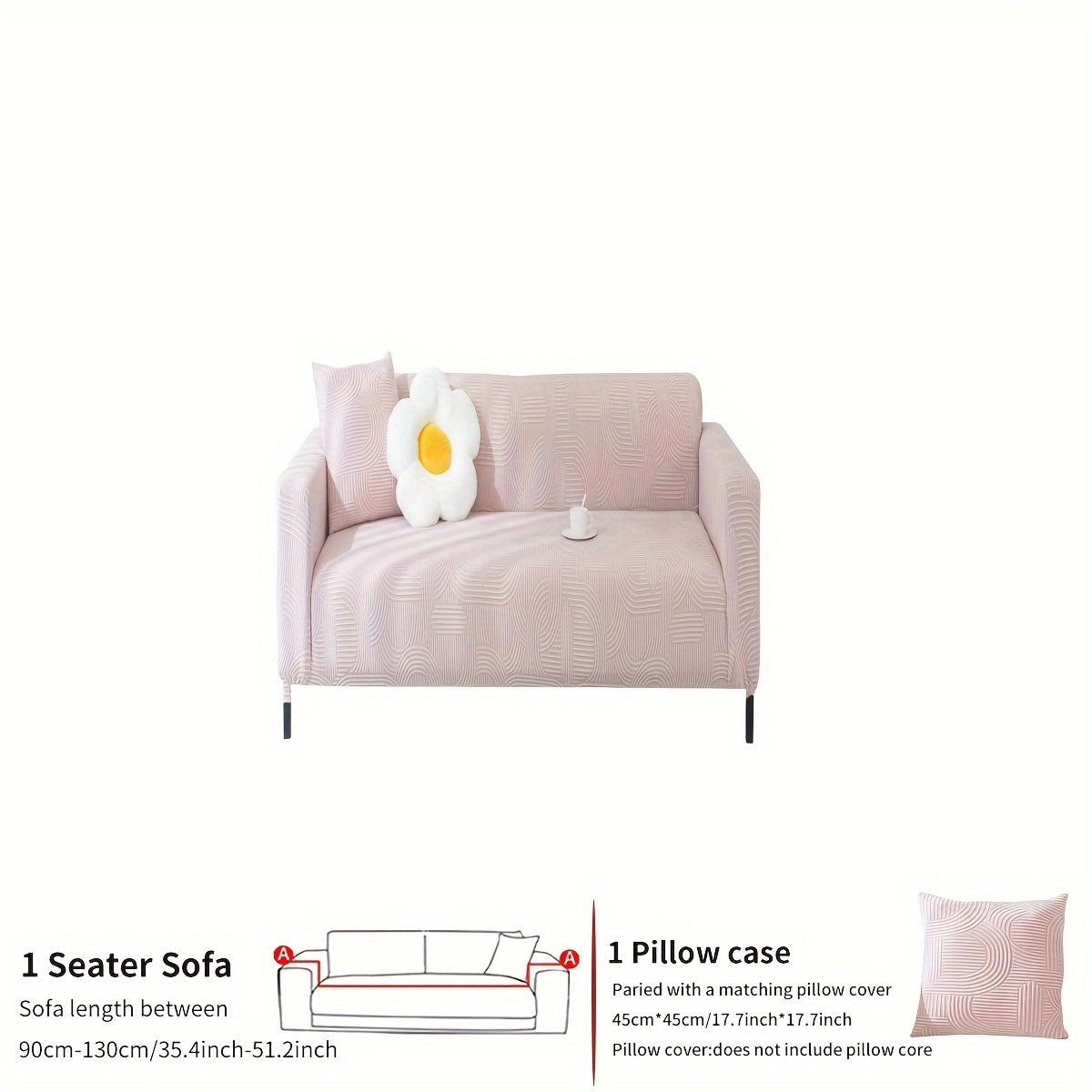 1pc Sofa Cover, Four Seasons Universal Sofa Slipcover Furniture Protector, Non-slip Simple Modern Couch Cover, Home Decor For Bedroom Office Living Room (With 1pc Throw Pillow Cover Without Core)