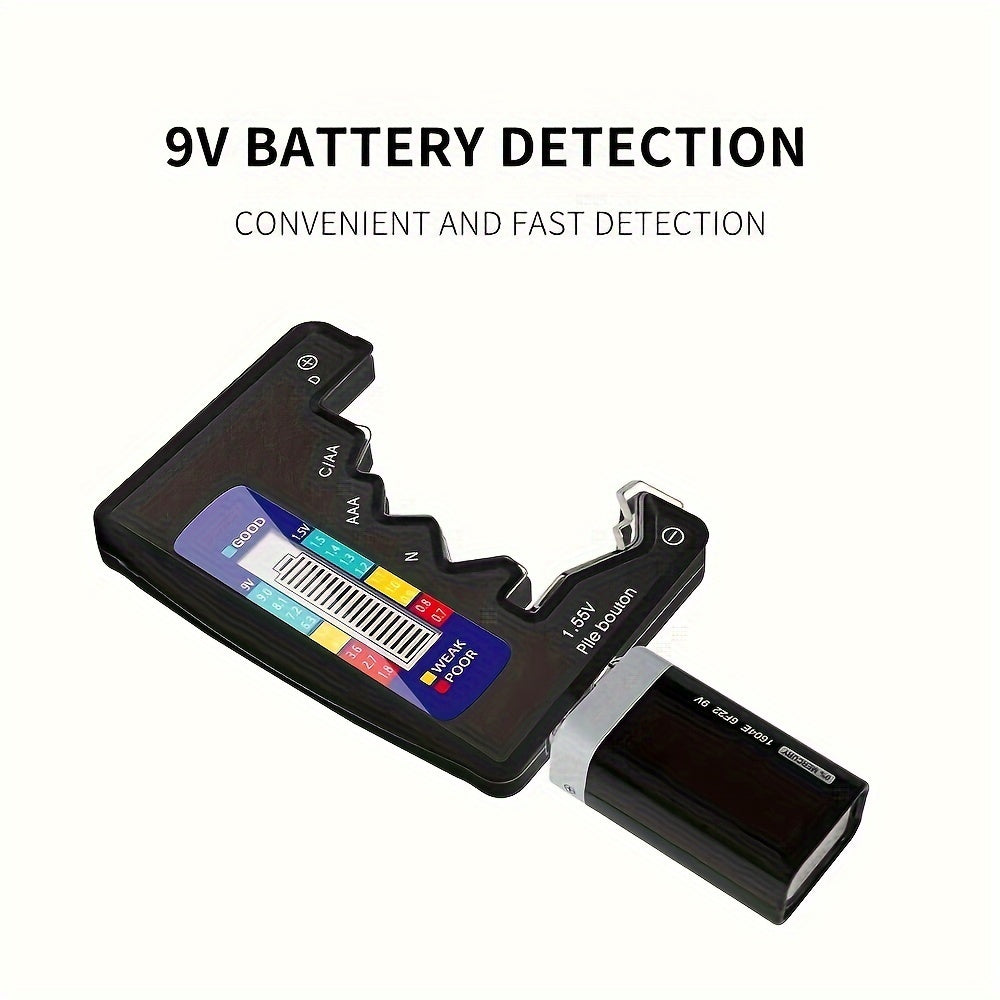 Digital Battery Tester LCD Display AA/AAA/9V/1.5V Button Cell Battery Capacity Check Detector Capacitance Diagnostic Tool