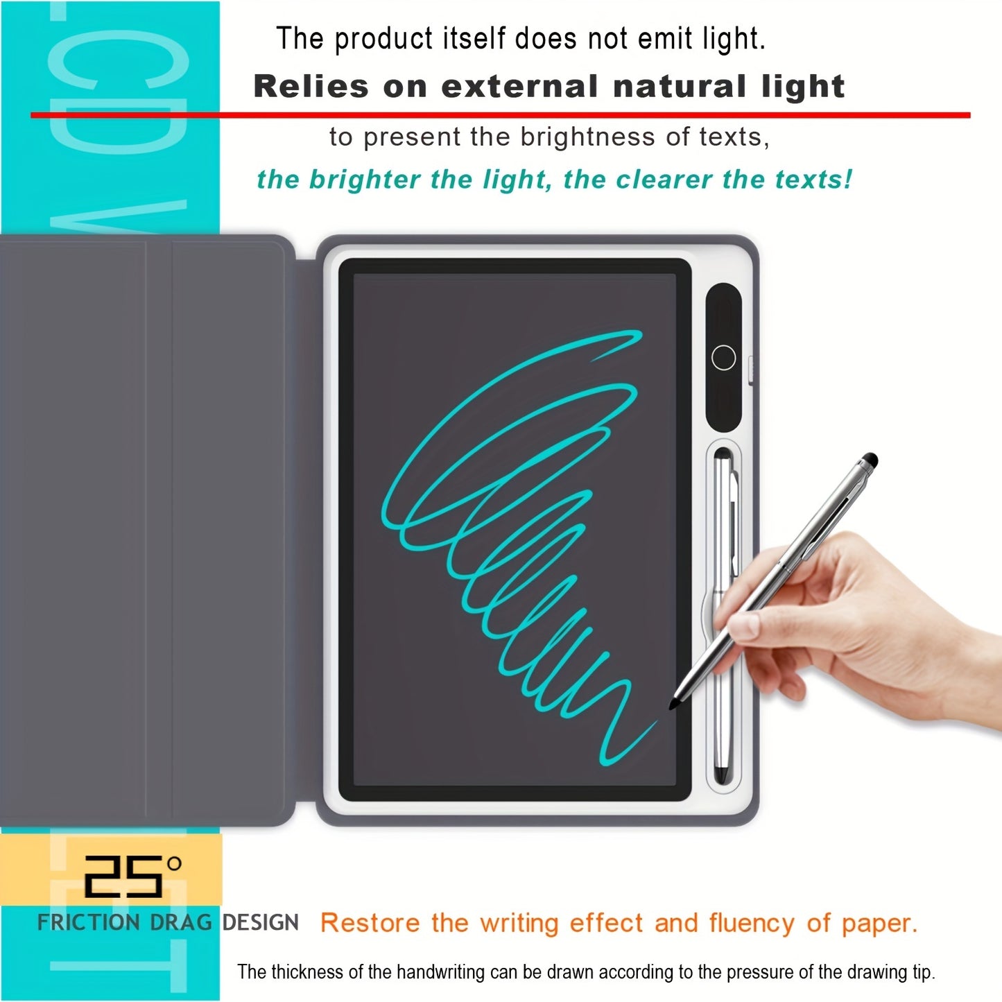 InnoreBorat LCD Notebook - Unleash Your Creativity with Digital Drawing Pad & Faux Leather Case!