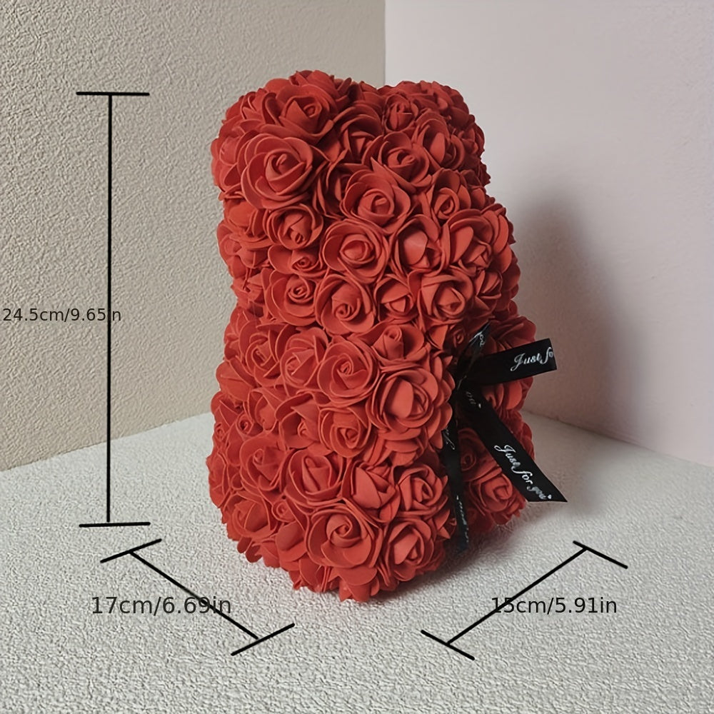 1pc Immortal Rose Bear - Artificial Foam Flowers, Perfect Gift for Valentine's Day, Mother's Day, Anniversary, Wedding, Birthday, and Christmas