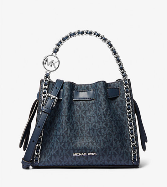 Mina Small Signature Logo Chain Crossbody Bag