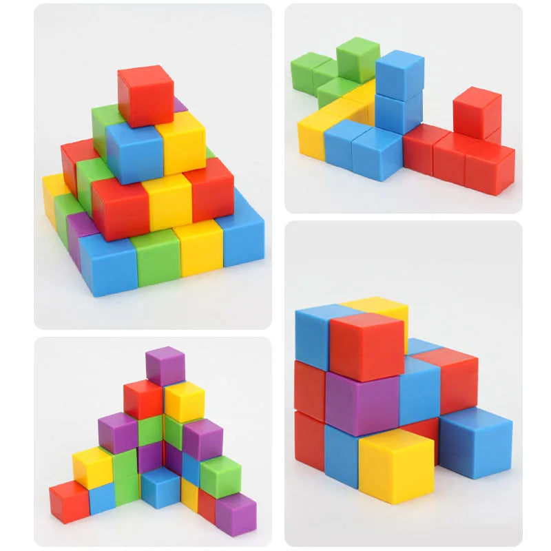 Montessori Magic Block Puzzle Toy Spatial Logical Thinking Training Game Rainbow Stacking Blocks Math Educational Toys for Child