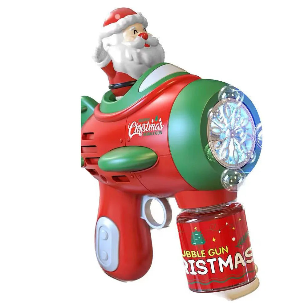 2024 New Santa Electric Automatic Bubble Machine Bubble Gun Party Games Outdoor Children'S Toys Christmas Gifts