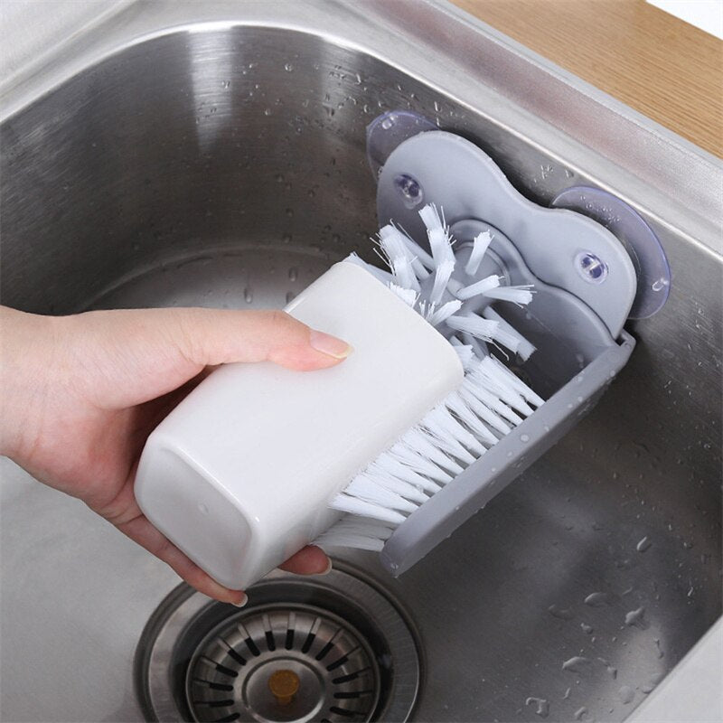 2 in 1 Cleaning Brush Cup Scrubber Suction Wall Lazy Bottles Brush Glass Cleaner Washing Brush Home Kitchen Clean Tool New