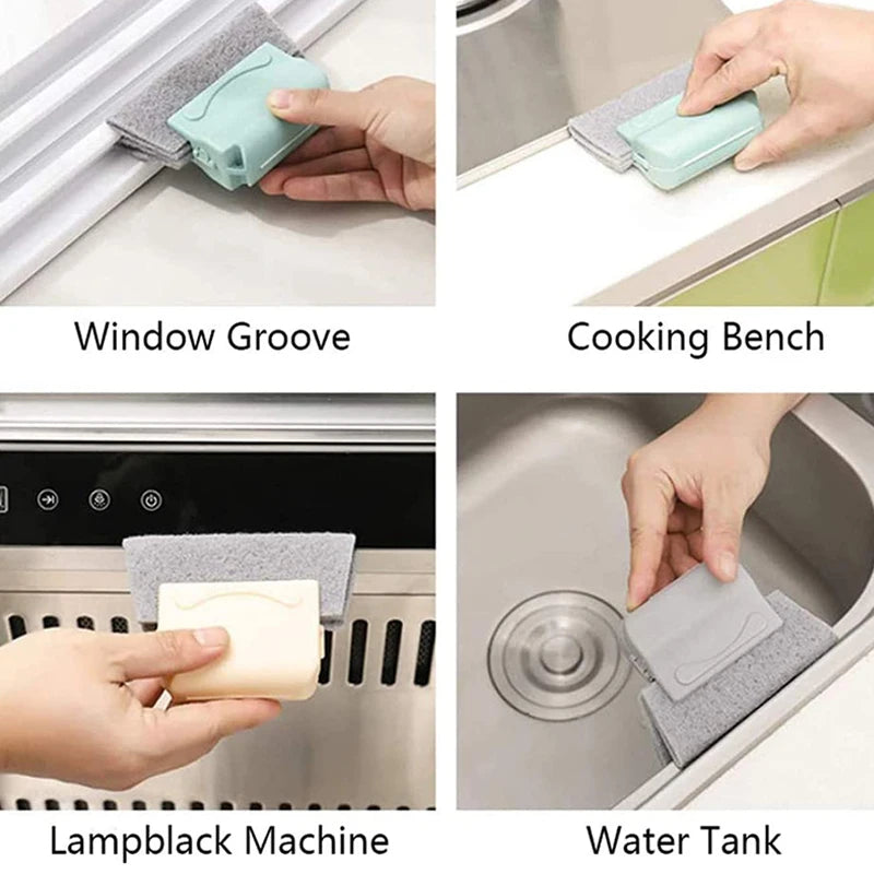 Window Groove Cleaning Cloth Brush Detachable Hand-Held Windows Slot Cleaner Brush Kitchen Floor Keyboard Corners Gap Clean Tool