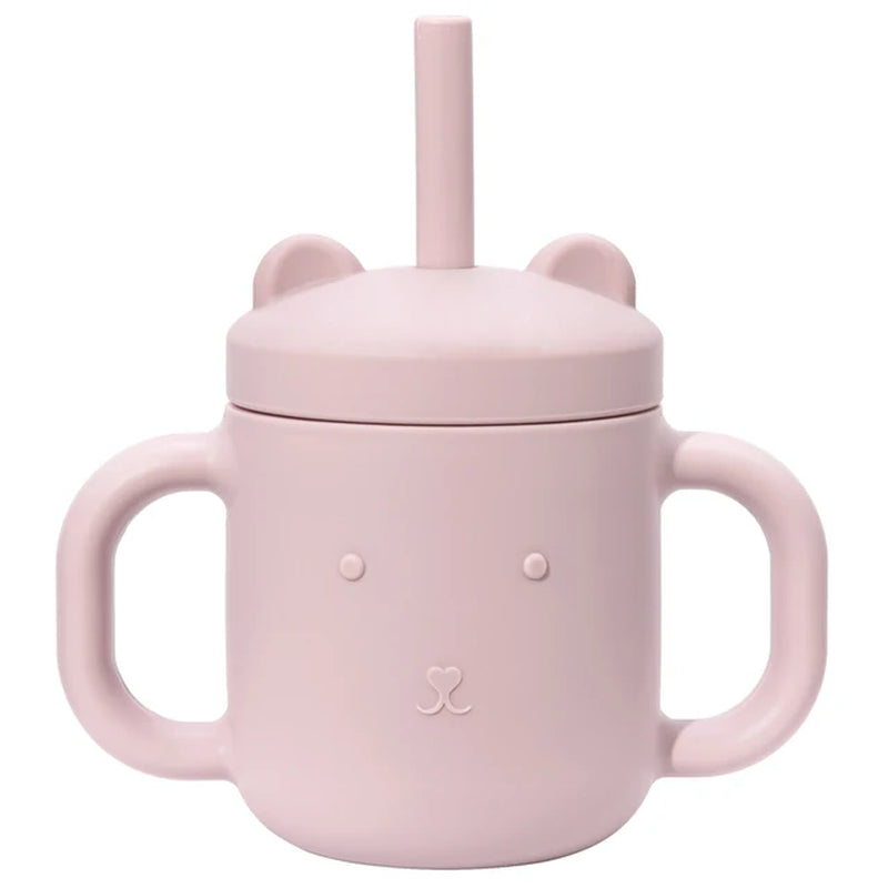 BPA Free Safe Baby Cup Drinking Training Cartoon Shape Cup Baby Silicone Sippy Cups with Straw for Toddler Baby Items