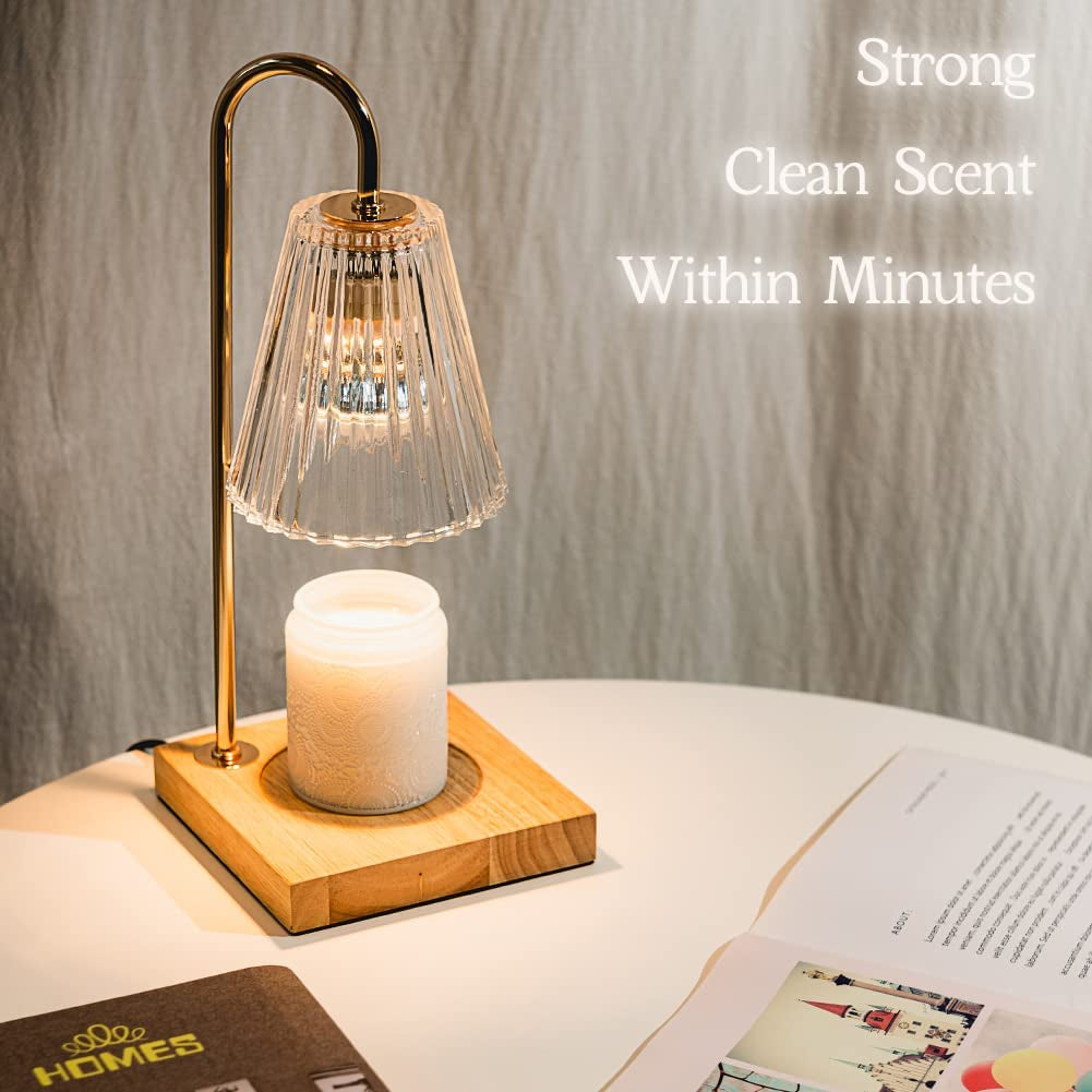 Candle Warmer Lamp, Electric Candle Lamp Warmer, Gifts for Mom, Bedroom Home Decor Dimmable Wax Melt Warmer for Scented Wax with 2 Bulbs, Jar Candles