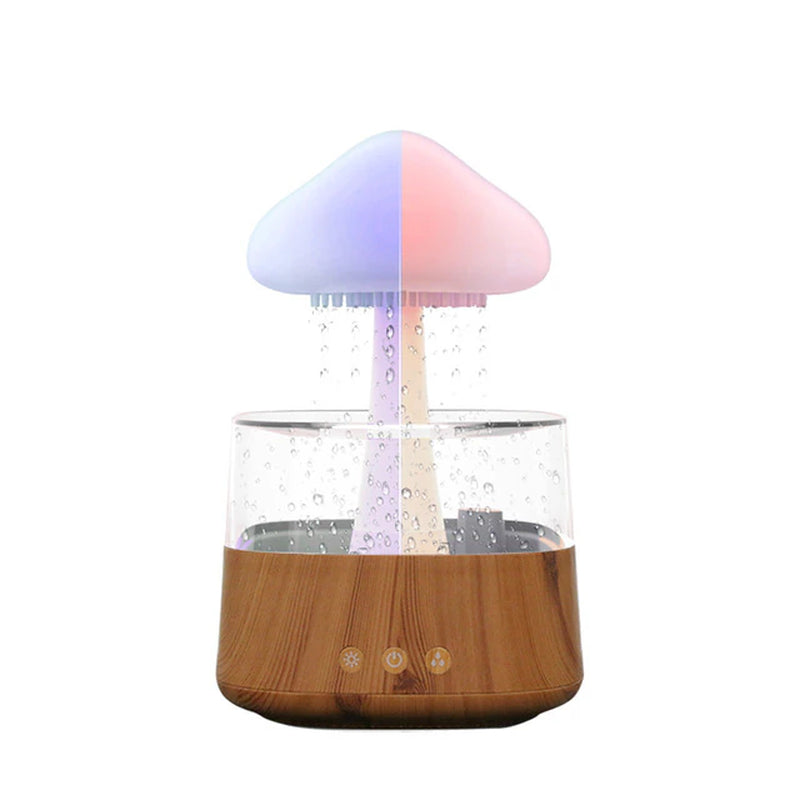 Aromatherapy Essential Oil Diffuser Wood Grain Remote Control Ultrasonic Water Drops Air Humidifier with 7 Color Lights Home