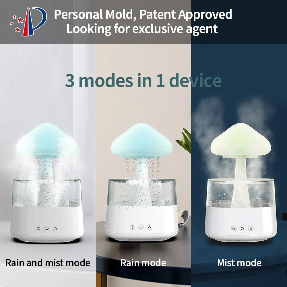 Aromatherapy Essential Oil Diffuser Wood Grain Remote Control Ultrasonic Water Drops Air Humidifier with 7 Color Lights Home