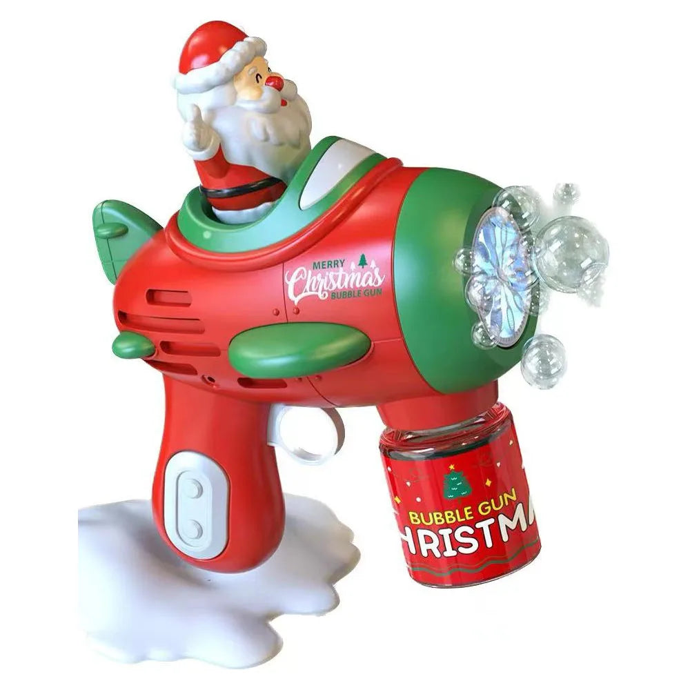 2024 New Santa Electric Automatic Bubble Machine Bubble Gun Party Games Outdoor Children'S Toys Christmas Gifts