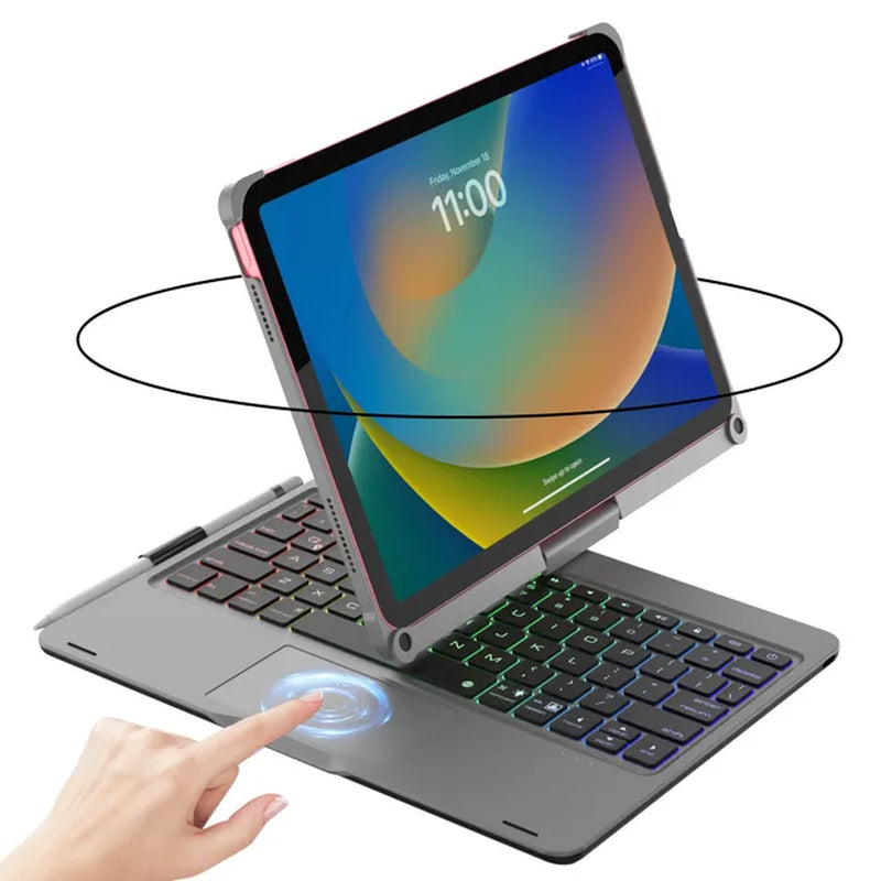 Thin & Light&Touch Ipad 10Th Gen Case with Keyboard (10.9", 2022), Multi-Touch Trackpad, 7 Color Backlight, 360° Rotatable.