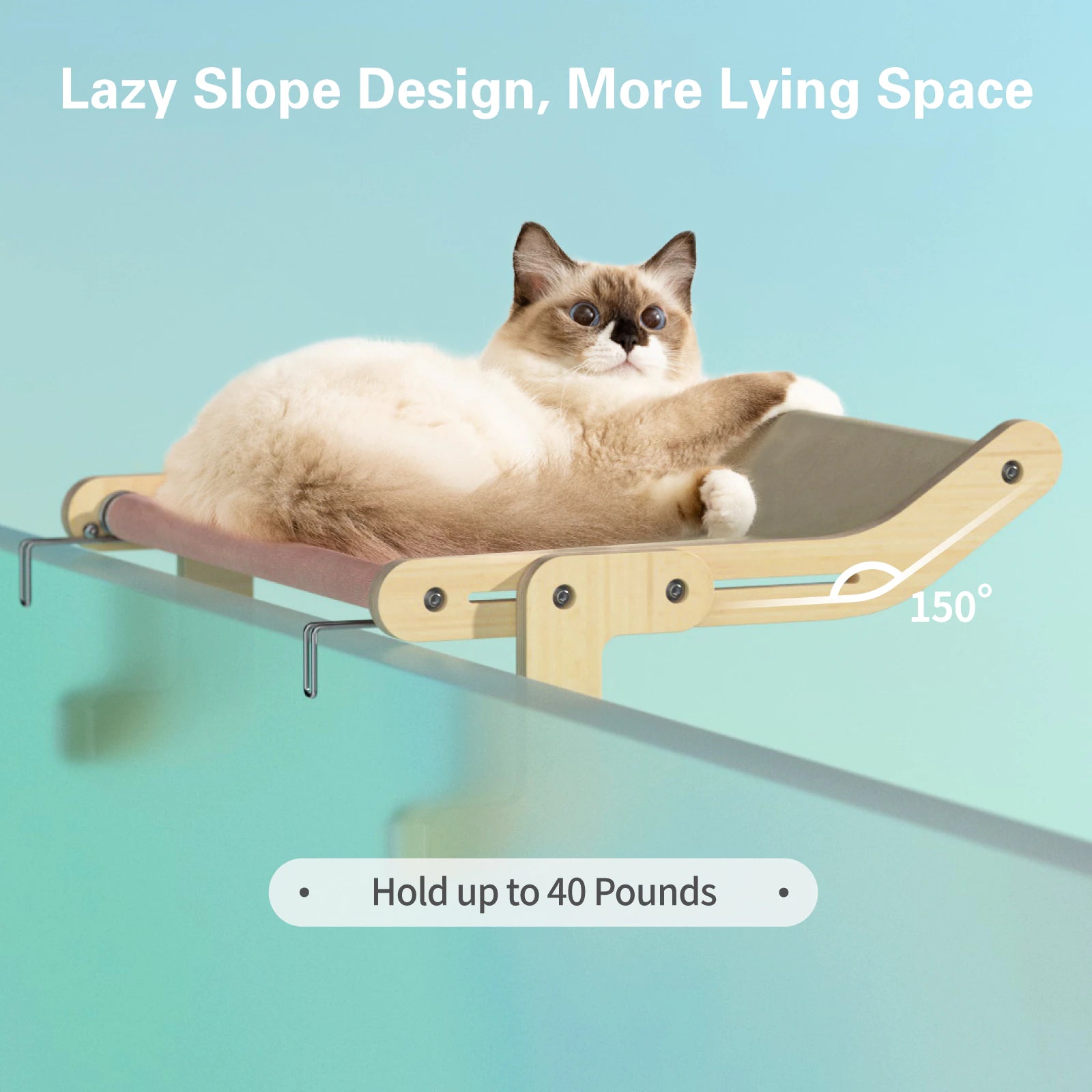 Sturdy Cat Window Perch Wooden Assembly Hanging Bed Cotton Canvas Easy Washable Multi-Ply Plywood Hot Selling Hammock