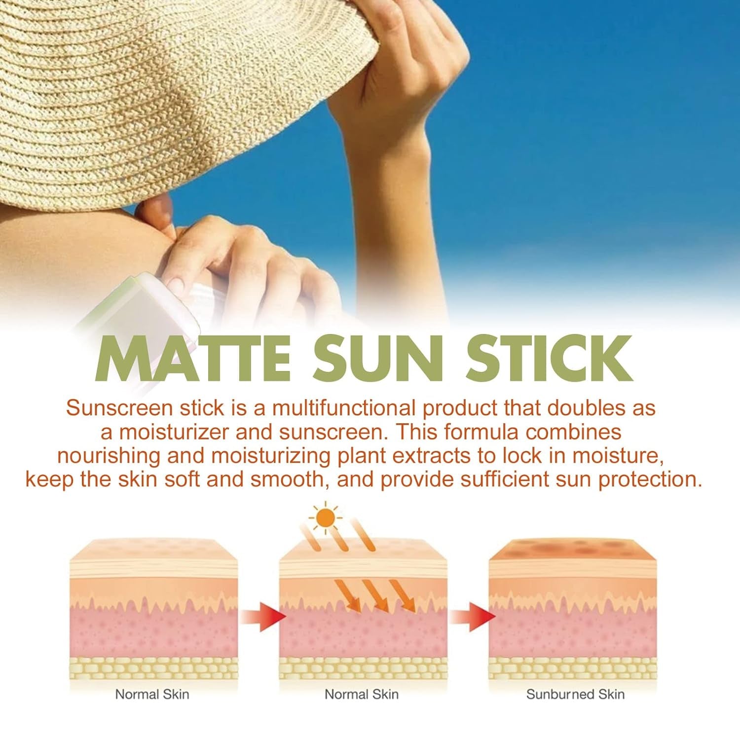 Sunscreen Stick - Matte Fat-Free Sunscreen Stick | Organic SPF50 PA++++ | Travel Friendly for All Skin Types |