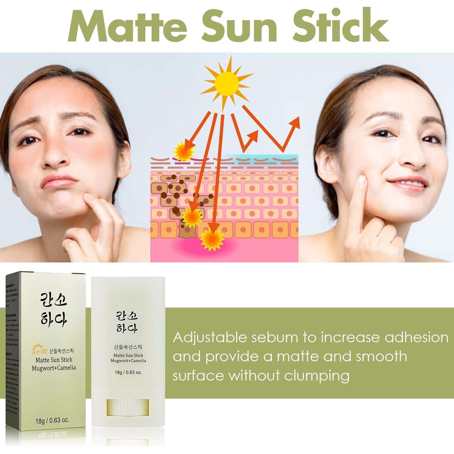 Sunscreen Stick - Matte Fat-Free Sunscreen Stick | Organic SPF50 PA++++ | Travel Friendly for All Skin Types |