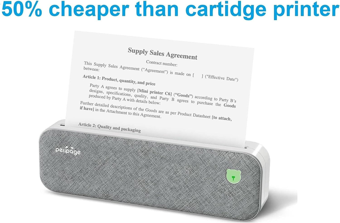 Peripage Portable Inkless Wireless Printer for Letter(8.5" X 11")/Legal/A4/4/3/2" Rolled/Folded Thermal Paper, Adhesive Shipping Label. for Windows, Ios, Android