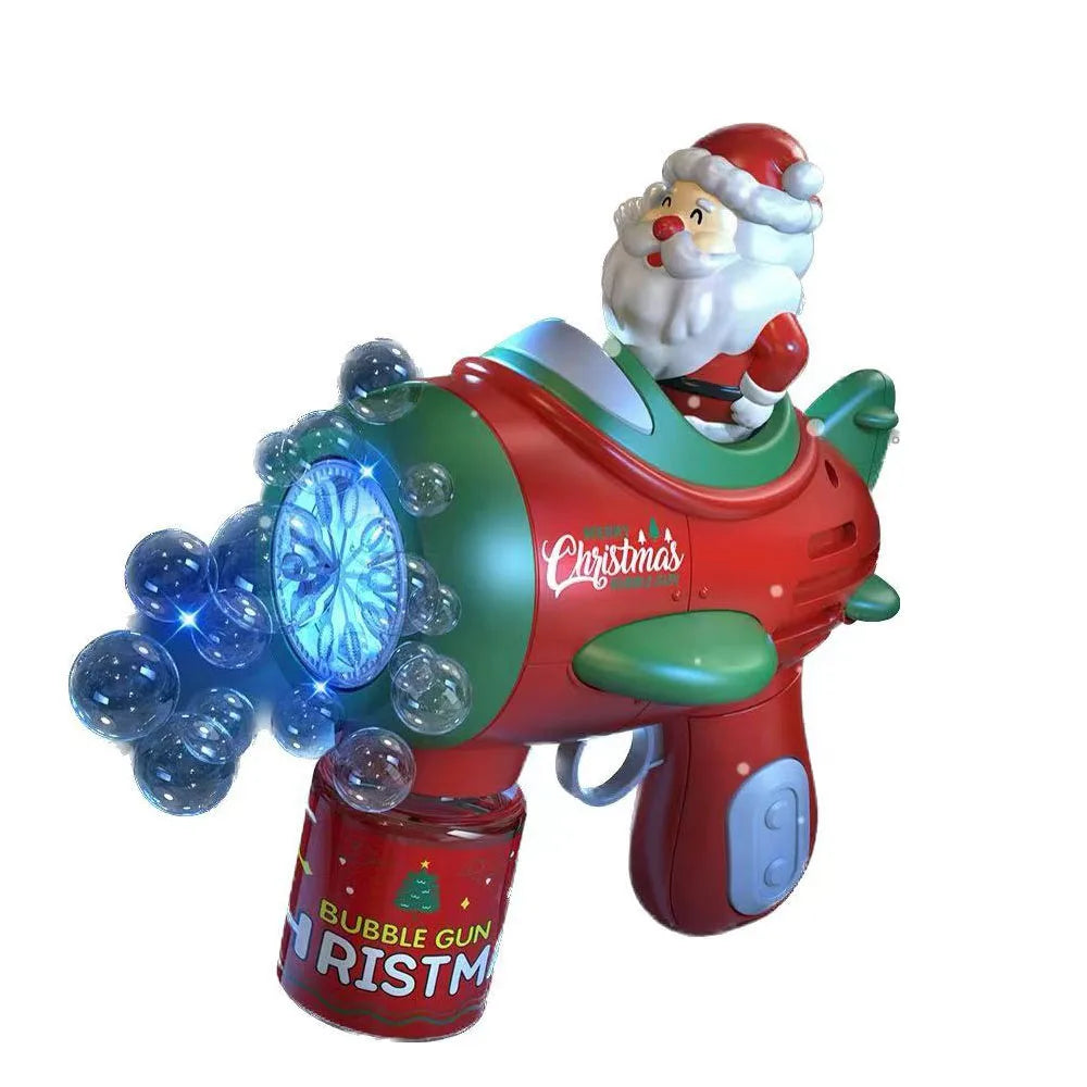 2024 New Santa Electric Automatic Bubble Machine Bubble Gun Party Games Outdoor Children'S Toys Christmas Gifts