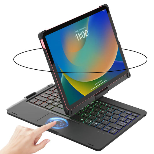 Thin & Light&Touch Ipad 10Th Gen Case with Keyboard (10.9", 2022), Multi-Touch Trackpad, 7 Color Backlight, 360° Rotatable.