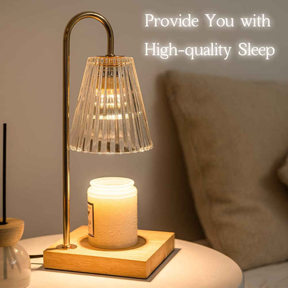 Candle Warmer Lamp, Electric Candle Lamp Warmer, Gifts for Mom, Bedroom Home Decor Dimmable Wax Melt Warmer for Scented Wax with 2 Bulbs, Jar Candles