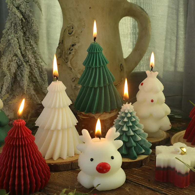 Luxury Decoration Candle Christmas Tree Scented Candles New Year'S Eve Decorations Home Decorative Aromatic Candles Gift Candles