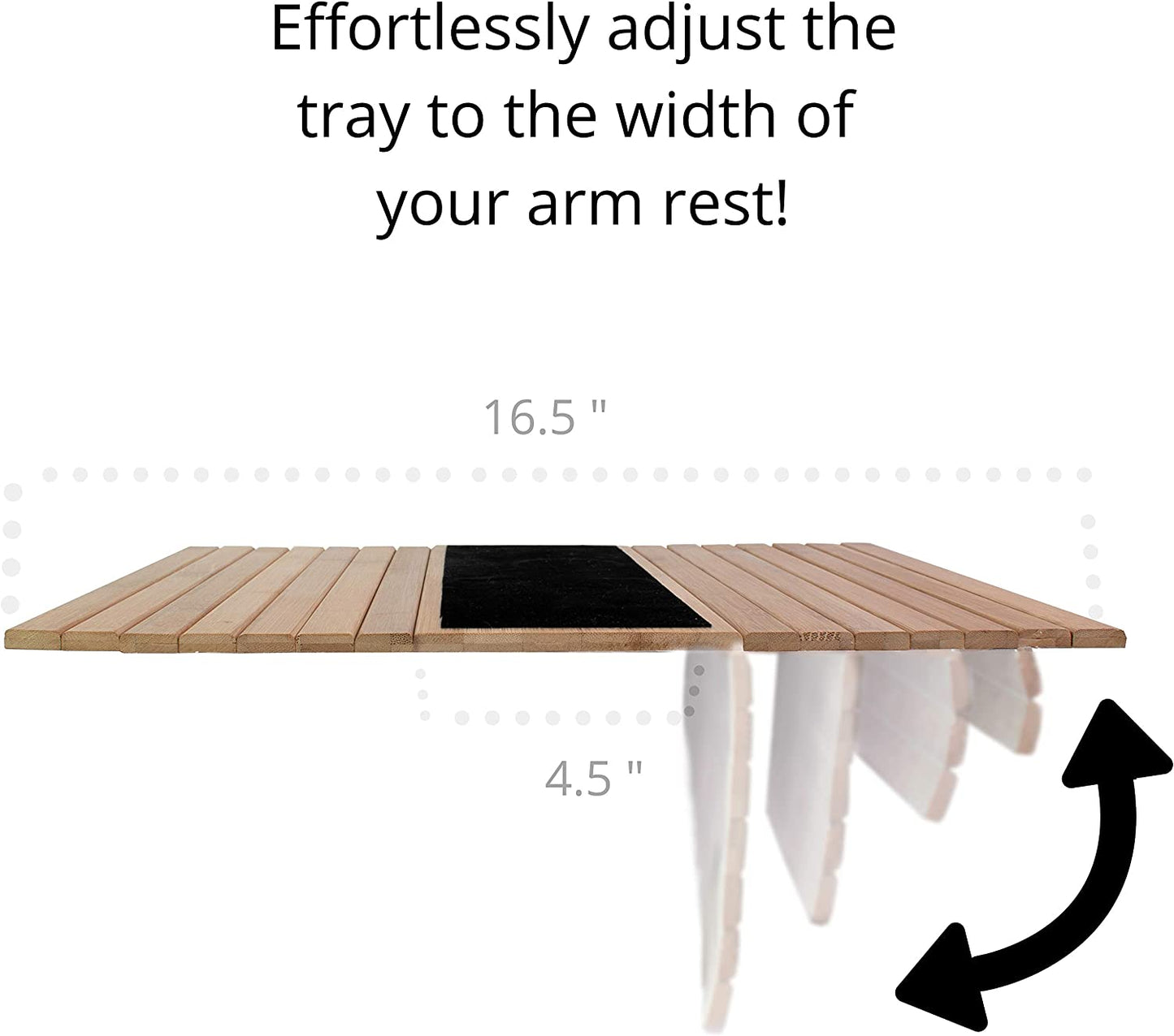 Bamboo Sofa Arm Tray Table Arm Rest Protector Universal Drink Holder Side Table Couch Remote Caddy