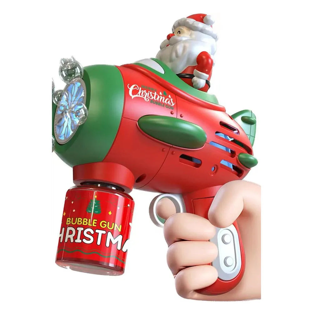 2024 New Santa Electric Automatic Bubble Machine Bubble Gun Party Games Outdoor Children'S Toys Christmas Gifts