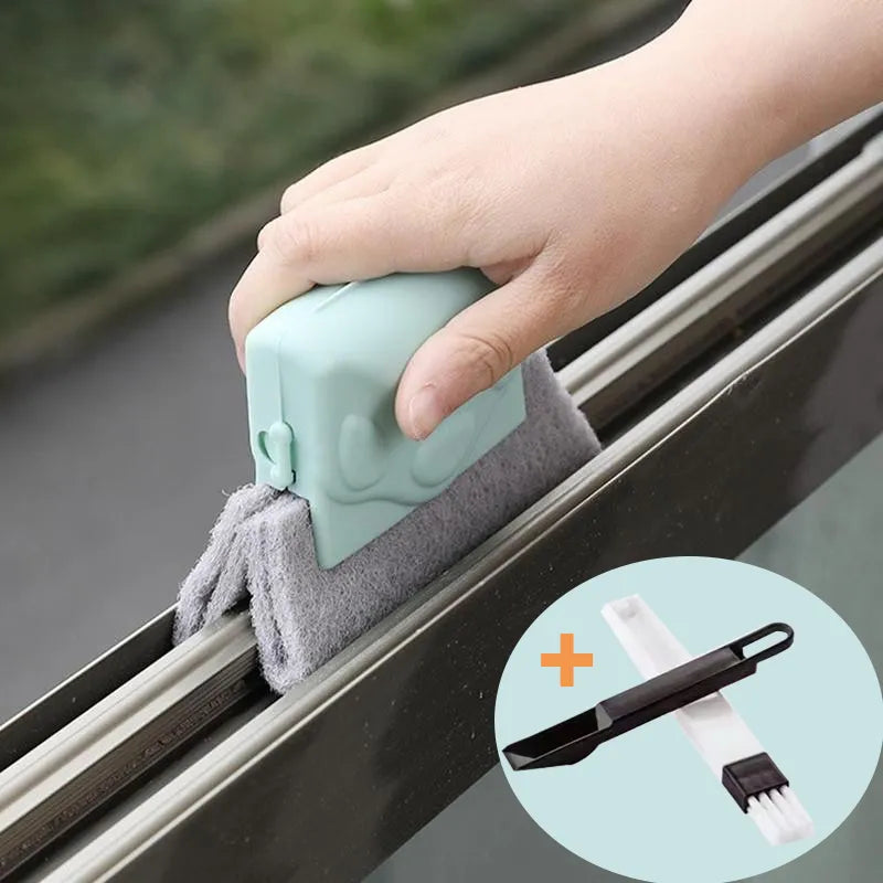 Window Groove Cleaning Cloth Brush Detachable Hand-Held Windows Slot Cleaner Brush Kitchen Floor Keyboard Corners Gap Clean Tool