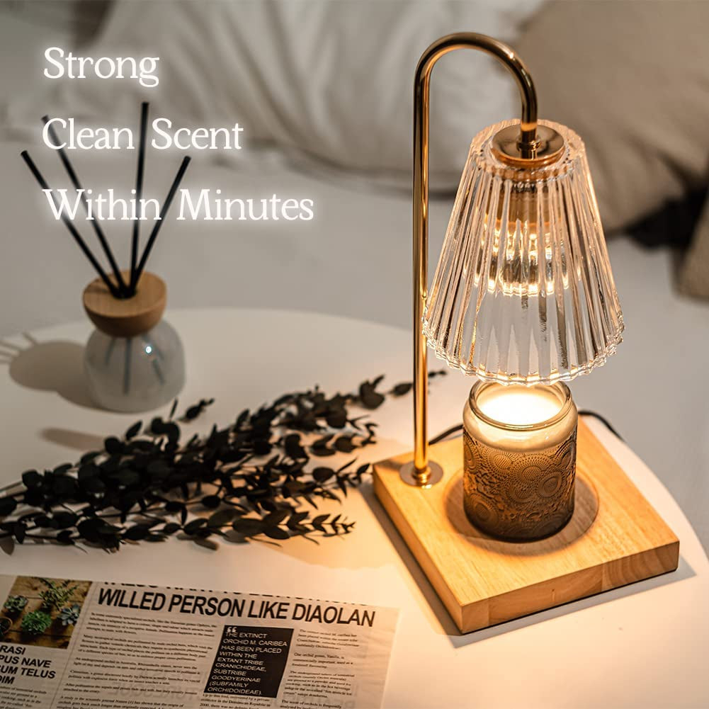 Candle Warmer Lamp, Electric Candle Lamp Warmer, Gifts for Mom, Bedroom Home Decor Dimmable Wax Melt Warmer for Scented Wax with 2 Bulbs, Jar Candles